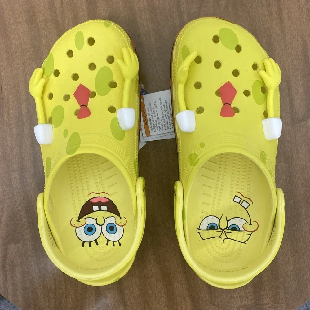 Spongebob Squarepants x Crocs Slides Slip On Casual Yellow‎ Mens8/Womens 10